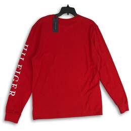 NWT Tommy Hilfiger Womens Red Round Neck Long Sleeve Pullover T-Shirt Size L alternative image