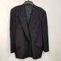 Mens Black Wool Long Sleeve Collared Double Breasted Blazer Jacket Size 54R image number 1