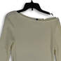 NWT Womens Beige Long Sleeve Ribbed Boat Neck Tunic Sweater Dress Size M image number 3