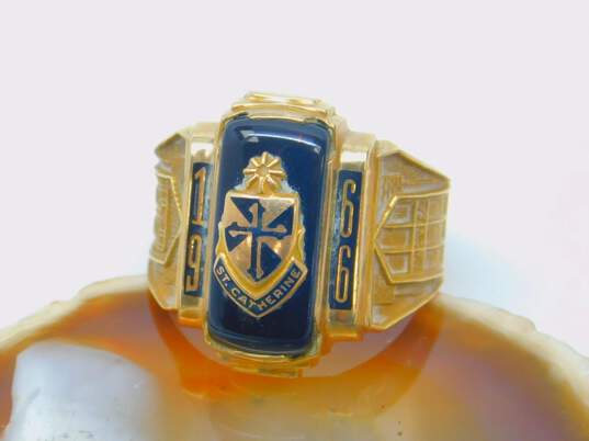 Vintage 1966 10K Yellow Gold Onyx Class Ring 8.3g image number 2