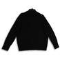 Womens Black Knitted Long Sleeve Mock Neck Pullover Sweater Size Large image number 1