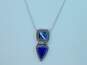 Carolyn Pollack 925 Lapis Onyx Malachite Mother Of Pearl Inlay Pendant Necklace 14.0g image number 2