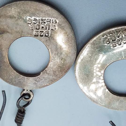 925 Mexico Sterling Silver Dangle Earrings w/ Enamel image number 5