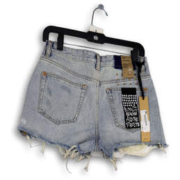 NWT Womens Blue Relaxed Fit High Rise Pockets Denim Cut-Off Shorts Size 28 alternative image