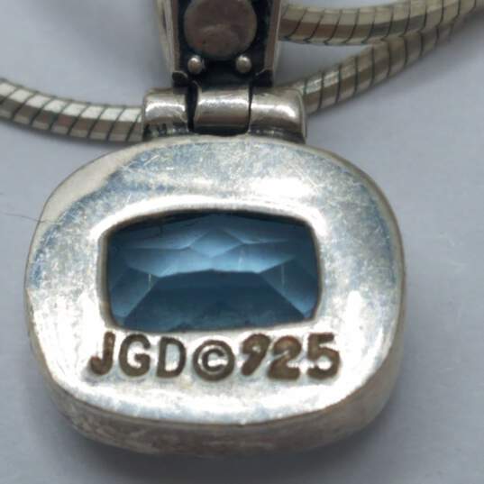 Janice Girardi JGD Sterling Silver Blue Topaz Pendant On 16 5/8" Necklace 5.9g image number 7