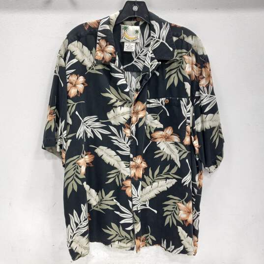 Banana Cabana Men's Floral Hawaiian Button Up Shirt Size XL image number 1