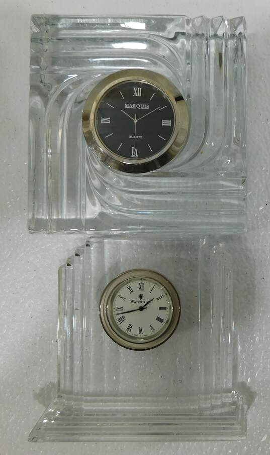 Waterford Crystal Small Metropolitan & Marquis Artesia Desk Clocks image number 1