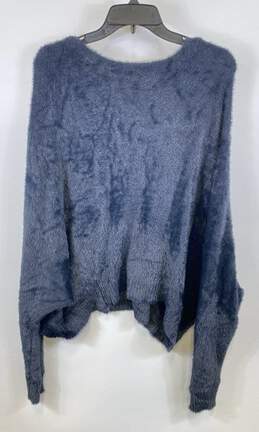 Free People Womens Blue Button-Up Fuzzy Oversized Cardigan Sweater Size Small alternative image