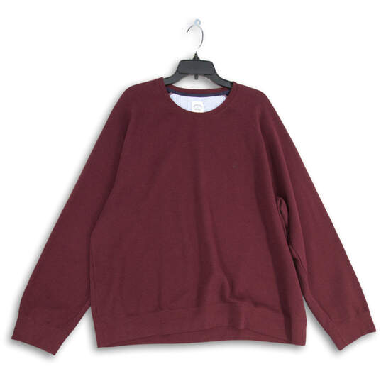 Mens Maroon Long Sleeve Crew Neck Classic Pullover Sweatshirt Size XXL image number 1