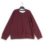 Mens Maroon Long Sleeve Crew Neck Classic Pullover Sweatshirt Size XXL image number 1