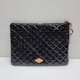 MZ Wallace Metro Key Pouch Black Quilted Nylon Cosmetic Clutch Purse Zip Bag alternative image