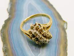 14KP Yellow Gold 0.25 CTTW Diamond Cluster Ring 4.5g