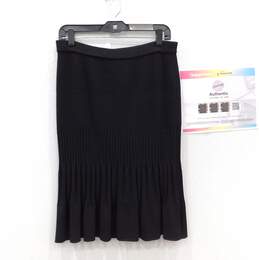 Women's St John Basics Pleated Knit Black Skirt Size 8 alternative image