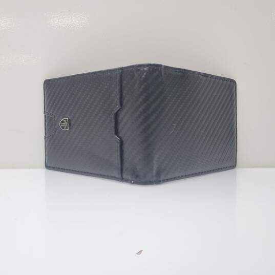 Travando Men's Black Embossed Leather Bifold Wallet W/Money Clip image number 5