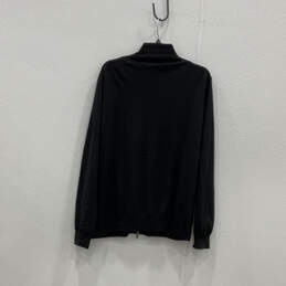 Womens Black Knitted Long Sleeve Mock Neck Full-Zip Cardigan Sweater Size L alternative image
