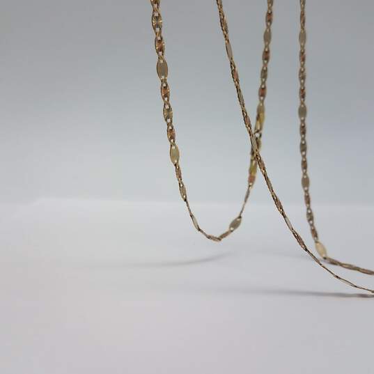 K 10k Gold Sunburst Necklace w/2 Tone Rose Heart Pendant 5.3g image number 7