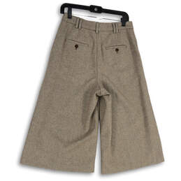 Womens Tan Flat Front Slash Pocket Wide-Leg Capri Pants Size 6P alternative image