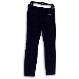 Womens Blue Denim Dark Wash Pockets Regular Fit Skinny Leg Jeans Size 24 alternative image