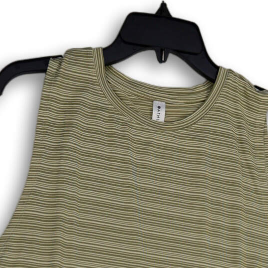 NWT Womens Green Beige Cloudlight Striped Muscle Pullover Tank Top Size M image number 3