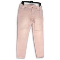 NWT White House Black Market Womens Pink Skinny Leg Ankle Jeans Size 6