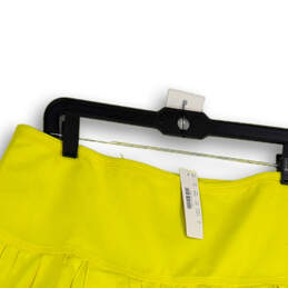 NWT Womens Yellow Back Zip Pleated Stretch Short A-Line Skirt Size 12 alternative image