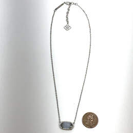 Designer Kendra Scott Silver-Tone Crystal Stone Cat Eye Pendant Necklace alternative image