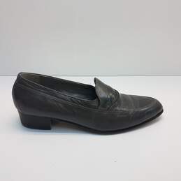 Florshem Gray Leather Loafers Men US 11.5