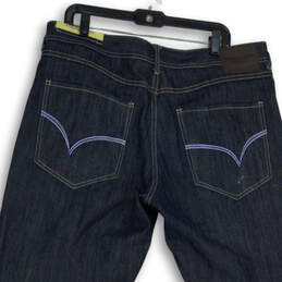 Mens Blue Denim Flat Front 5-Pocket Design Straight Leg Jeans Size 38 alternative image
