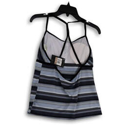 NWT Womens Blue Black Striped Racerback Strap Pullover Tank Top Size 12 alternative image