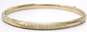 (G) 10K Yellow Gold Etched Leaves & Textured Hinged Bangle Bracelet 4.1g image number 5