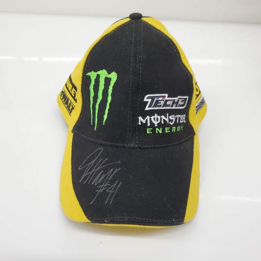 Signed Vintage Monster Energy Tech3 Motorcycle Racing Promo Baseball Cap image number 1