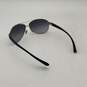 Womens Silver And Black Gradient Polycarbonate Lens Round Sunglasses With Case image number 5