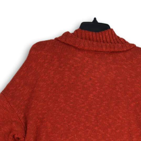 NWT J. Jill Womens Orange Knitted Long Sleeve Turtleneck Pullover Sweater Size M image number 3