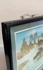 Oriental Hand Crafted Wall Art Landscape Temple Garden Shadow Box Framed image number 3