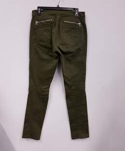 Mens Green Cotton Blend Zip Run Pockets Denim Tapered Leg Jeans Size 30 alternative image