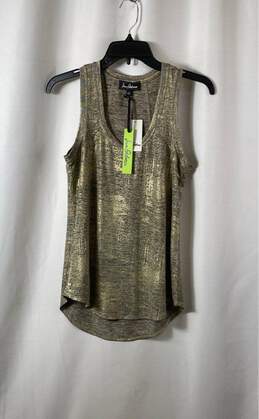 NWT Sam Edelman Womens Gold Shimmer Sleeveless Pullover Tank Top Size Small