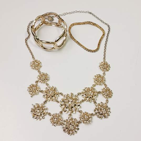 Gold Tone Costume Jewelry Bundle image number 2