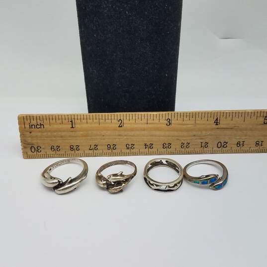 Sterling Silver Dolphin Ring Bundle 4pcs 14.1g image number 6