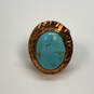 Designer Desert Rose Trading 925 Turquoise Stone Hammered Band Ring image number 3