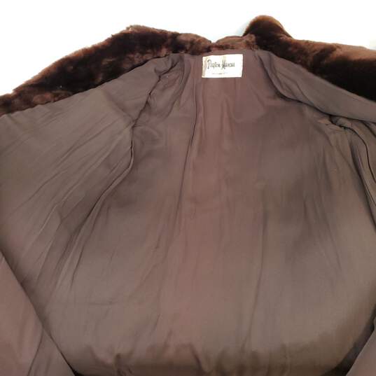 Peyton Marcus Long Brown Fur Overcoat No Size Tag image number 4