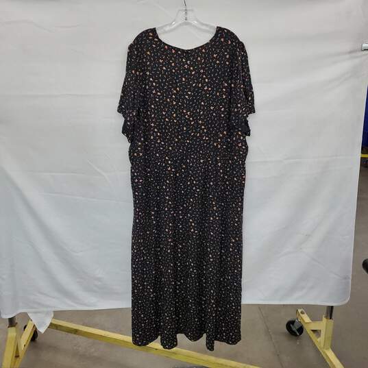Madewell Black Floral Patterned Maxi Dress WM Size 26W NWT image number 2