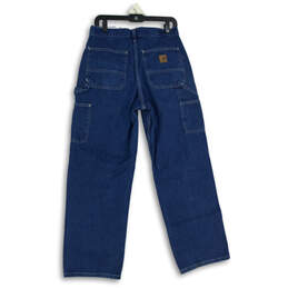 Mens Blue Denim Medium Wash Straight Leg Carpenter Pants Size 31X30 alternative image