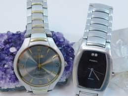 Citizen Quartz & Fossil Arkitekt Steel Silver Tone Men's Watches 163.9g