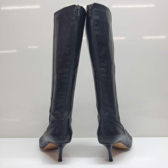 AUTHENTICATED WMNS JIMMY CHOO 17in KNEE HIGH LEATHER BOOTS EU SZ 35.5 image number 5