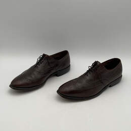 Men Brown Leather Wingtip Cap Toe Lace-Up Oxford Dress Shoes Size 10.5 alternative image