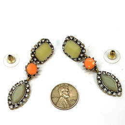 Designer J. Crew Gold-Tone Multicolor Crystal Cut Stone Dangle Earrings alternative image