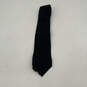 Mens Black Pinstripe Keeper Loop Adjustable Classic Pointed Necktie image number 1
