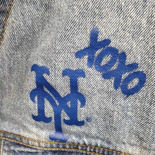 WEAR Women Blue NY Mets Denim Jacket XL NWT image number 5
