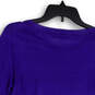 Womens Purple Long Sleeve Crew Neck Tight Knit Pullover Sweater Size XS image number 4