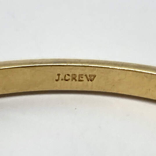 Designer J. Crew Gold-Tone Rhinestones Hinged Fashionable Bangle Bracelet image number 4